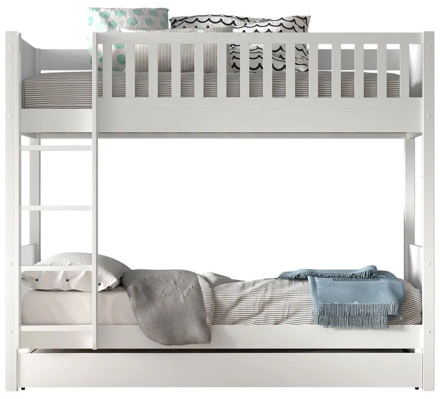 Białe piętrowe łóżko dziecięce 90x200 cm Scott – Vipack