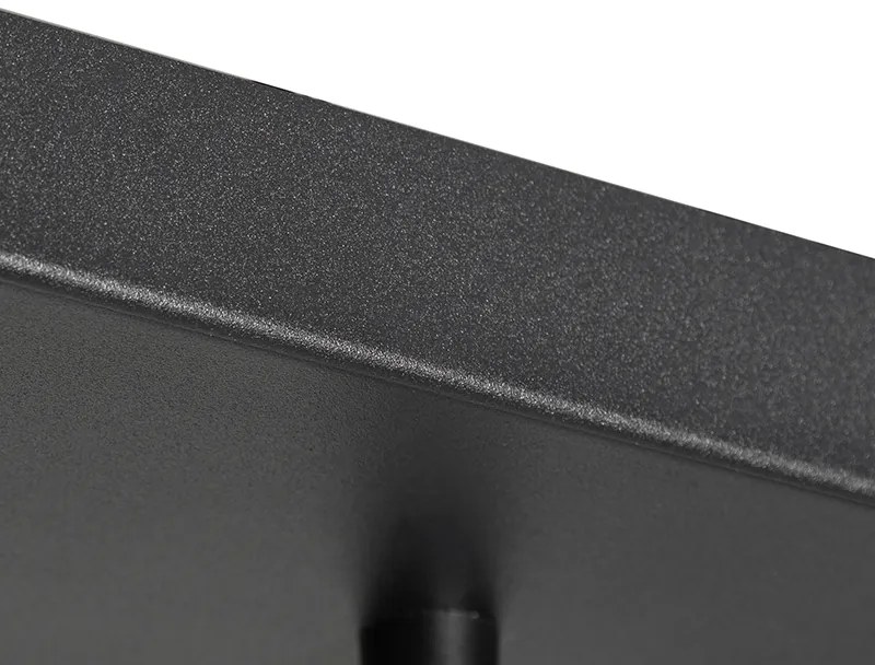 Lampa wisząca art deco czarna z przydymionym szkłem 8-świateł - Sandra