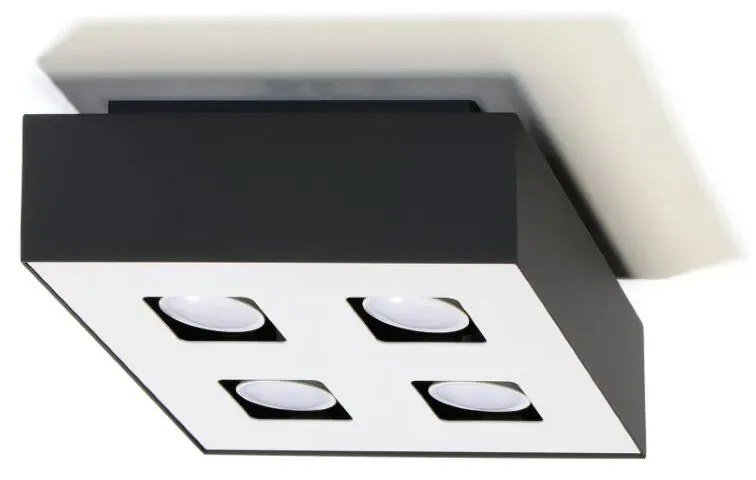 Plafon MONO 4 czarny/biały SOLLUX LIGHTING