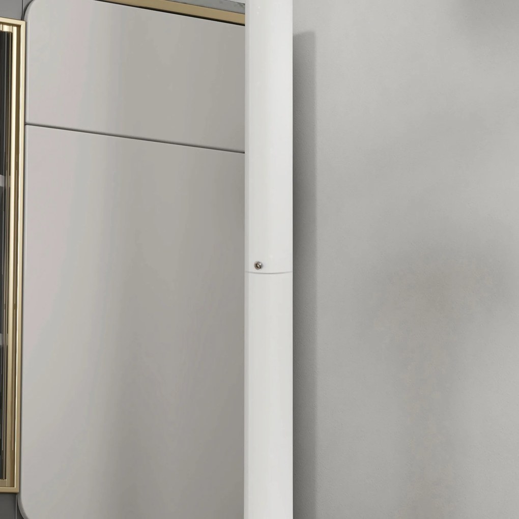 HOMCOM Okrągły stolik barowy biały stół kuchenny do salonu i jadalni stalowy Ø60 x 102 cm | Aosom PL