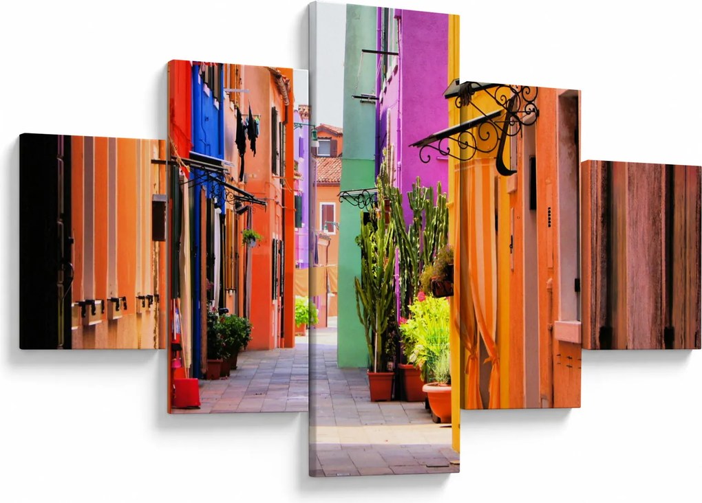 Obraz - Kolorowy dom w Burano, Wenecja (125x70 cm)