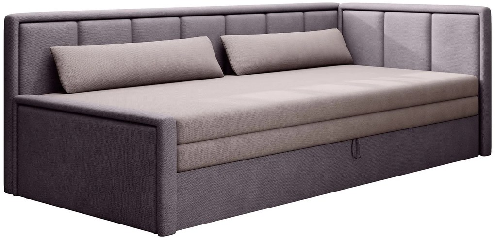 Sofa rozkładana z funkcją spania FULGEO różowa/jasnofioletowa prawa - powystawowa ELTAP