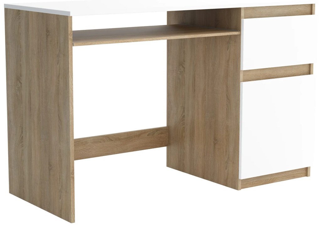 Biurko komputerowe młodzieżowe szkolne 120 cm REMI1 Dąb Sonoma/Biały