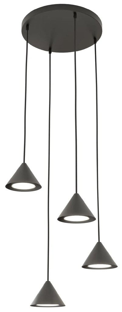 Elite 4 Premium Black - lampa wisząca nad stół do salonu w kolorze czarnym, cztery klosze