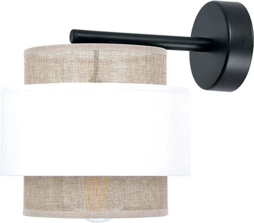 Kinkiet z beżowym abażurem w stylu boho - 3X A522 E2-W14