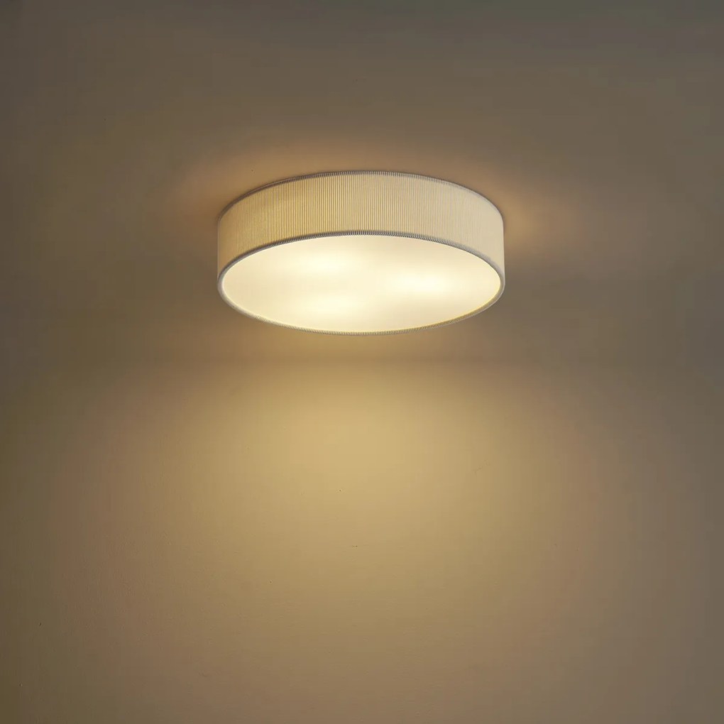 Nowoczesna lampa sufitowa biała z aksamitnym abażurem 46 cm 3-źródła światła - Luz