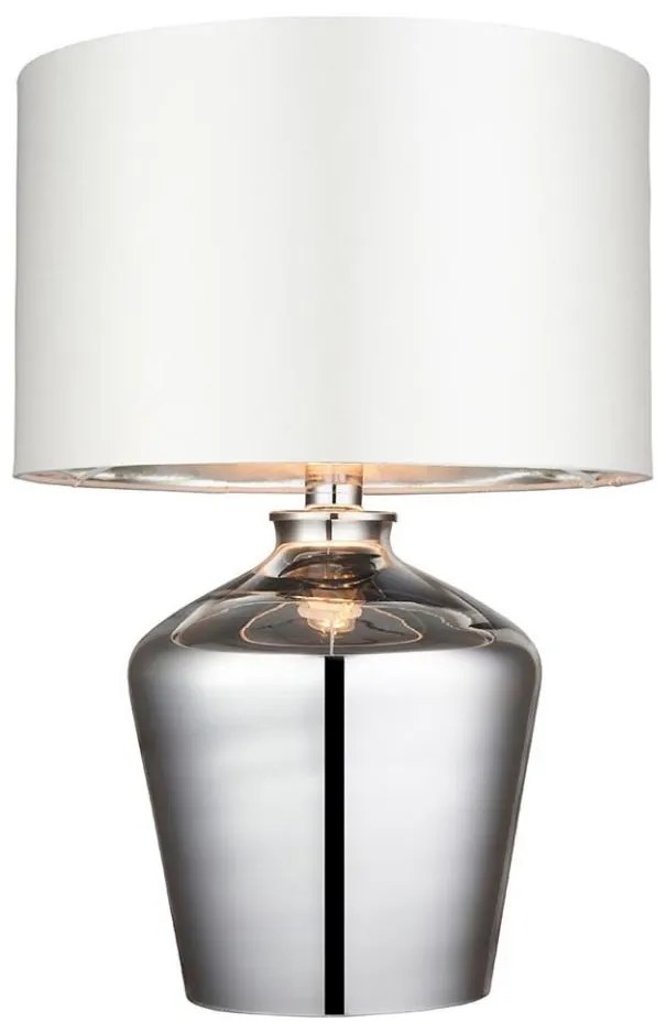 Endon 61198 - Lampa stołowa WALDORF 1xE27/10W/230V chrom błyszczący/biała