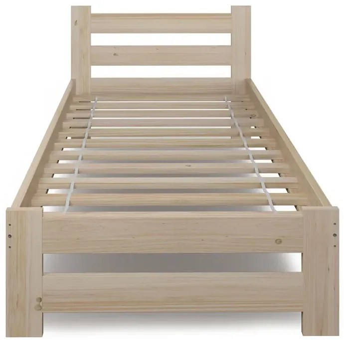 Drewniane Łóżko Jednoosobowe Z Materacem 90X200 W3-G39