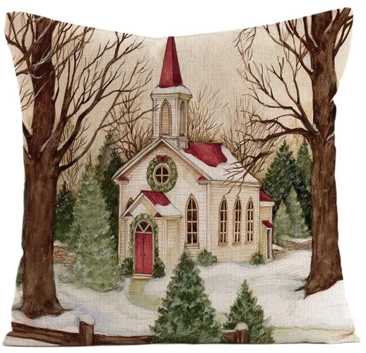 Świąteczna poszewka na poduszkę WINTER TIME 45x45 cm, kolorowa