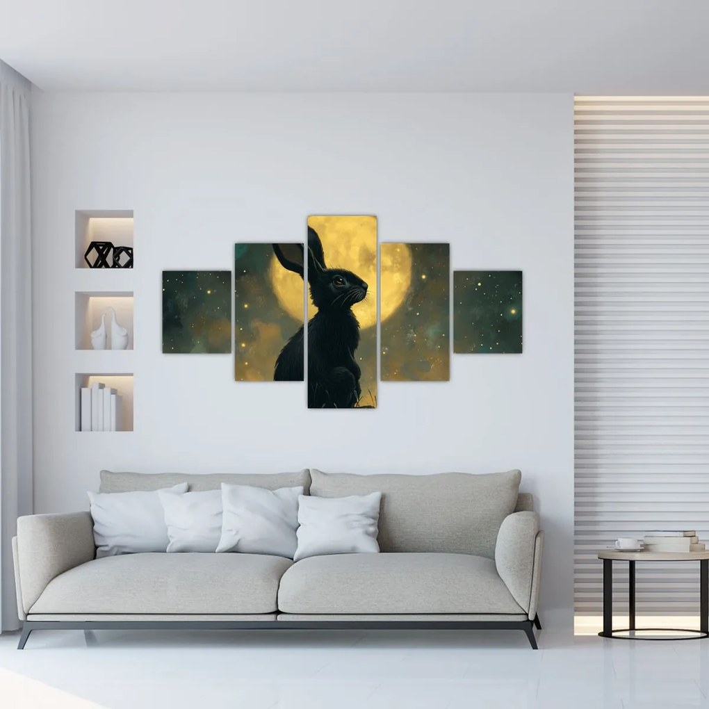 Obraz - Zając z księżycem (125x70 cm)