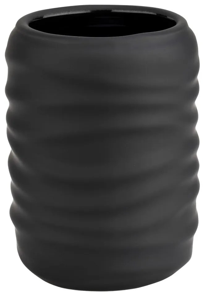 Czarny kubek na szczoteczki do zębów ceramiczny Illana – Wenko