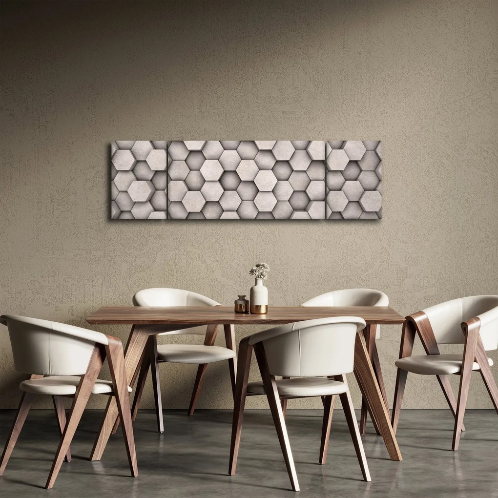 Obraz - Sześciokąty w betonie (170x50 cm)