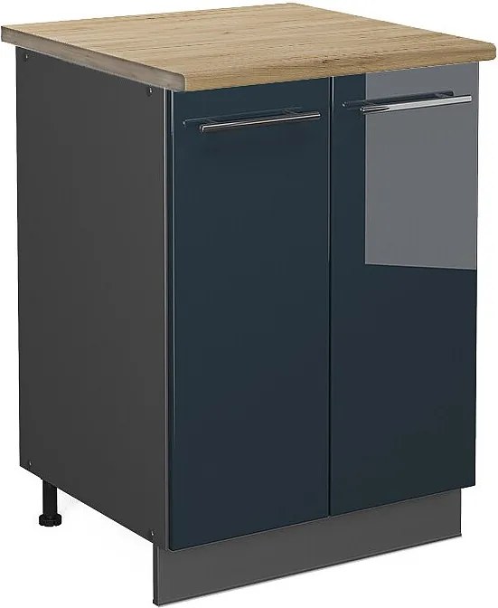 Szafki kuchenne ciemnoniebieski wysoki połysk 60x60x82 fame-line