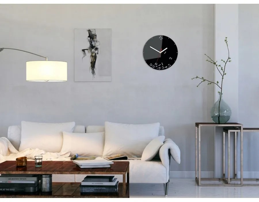 Zegar na ścianę cichy nowoczesny akrylowy czarny ozdobny - spadające cyfy
