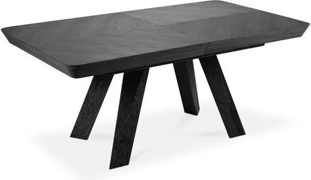 Stół rozkładany QUERCIA Czarny do Salonu Jadalni 180-380 x 100 x 76 cm, Prostokątny