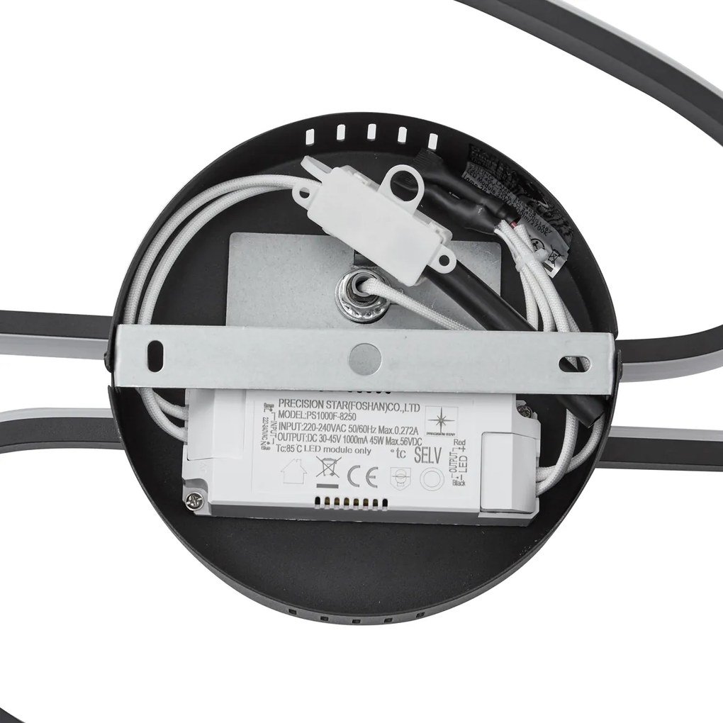 Designerska lampa sufitowa czarna 100 cm z LED z 3-stopniową regulacją ściemniania 2-źródła światła - Pepe