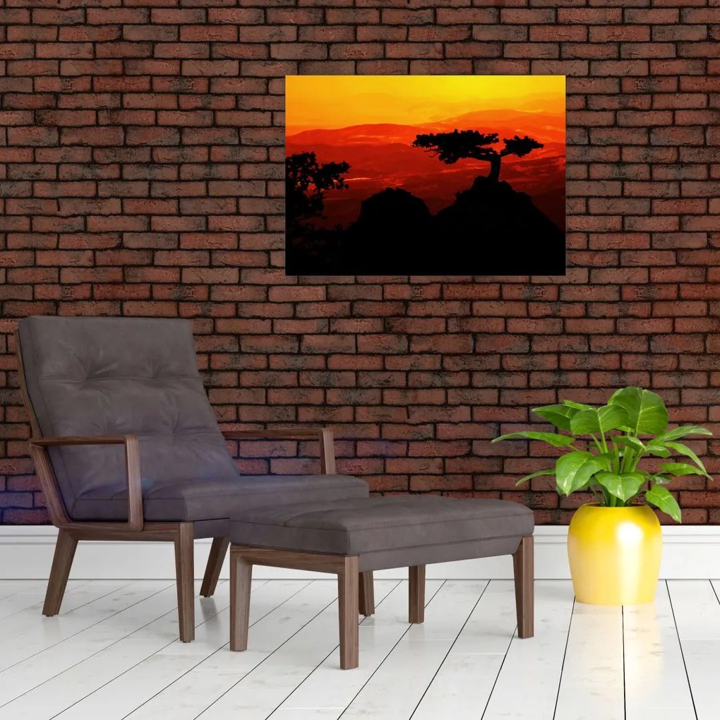 Obraz na szkle - Zachód słońca (70x50 cm)