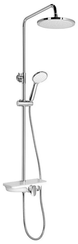 Aqualine - Zestaw prysznicowy z baterią chrom błyszczący/biały
