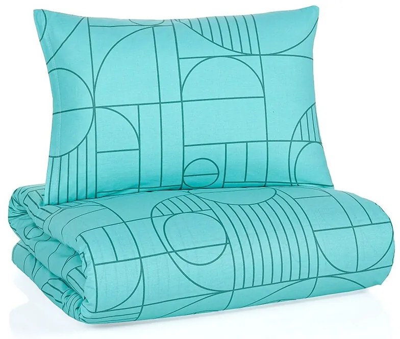 BedTex Bawełniana pościel Geo Aquatic Awe, 140 x220 cm, 70 x 90 cm, 140 x 220 cm, 70 x 90 cm