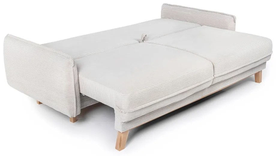 Beżowa sztruksowa rozkładana sofa 218 cm Tori – Bonami Selection