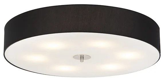 Lampa sufitowa wiejska czarna 70 cm - Drum