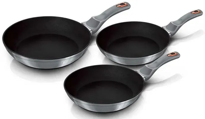 3 aluminiowe patelnie na każdy typ kuchenki A3-F75