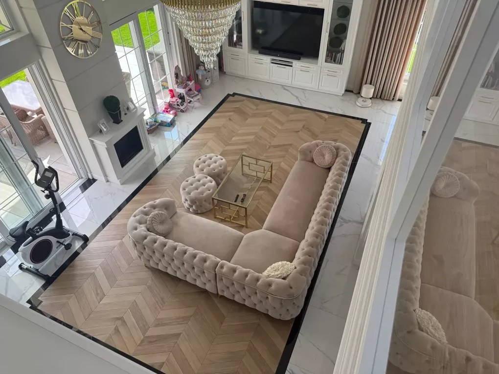 Pikowany narożnik tapicerowany Sole Duo – 6 wymiarów do wyboru, szeroka oferta tkanin
