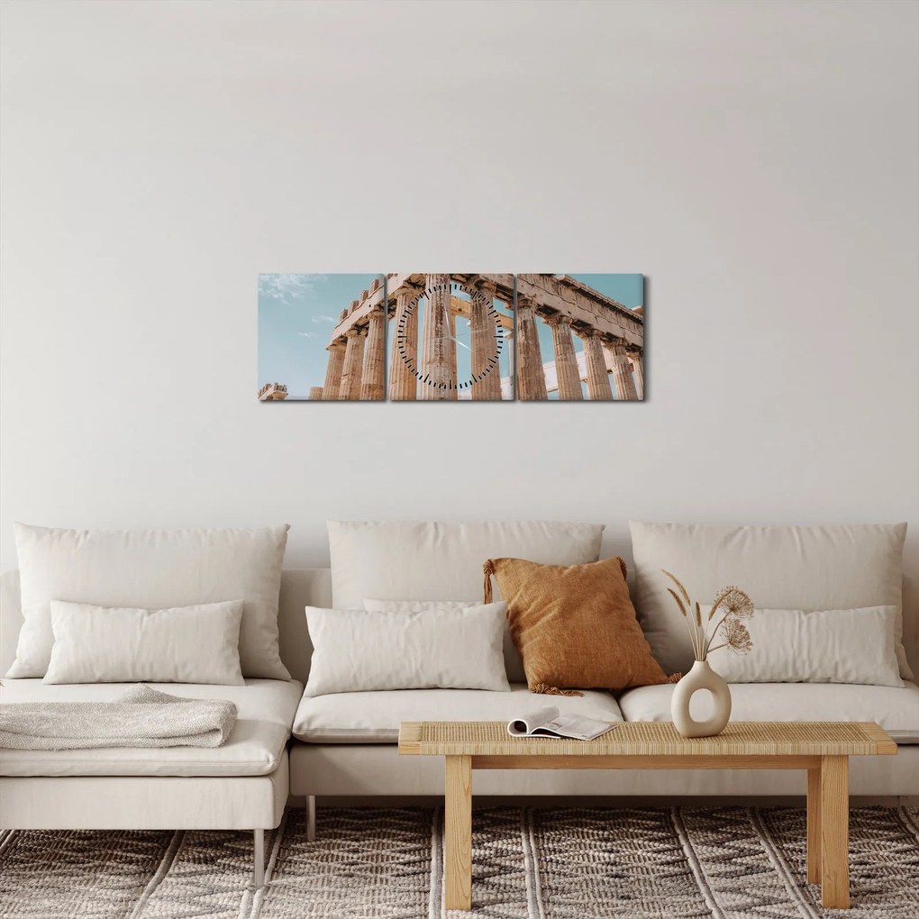 Obraz - Starożytny Akropol (z zegarem) (90x30 cm)