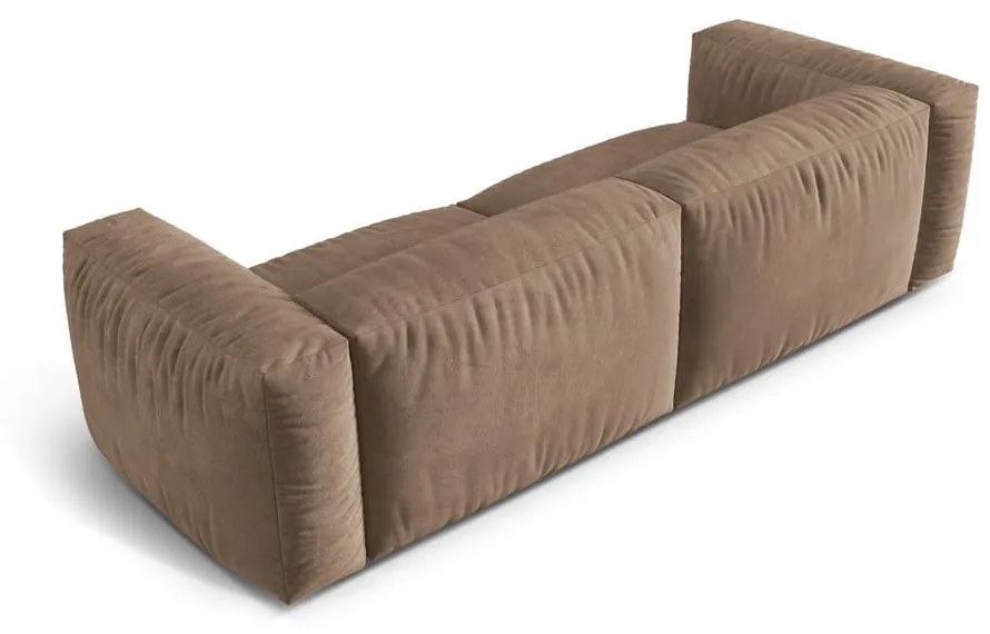 Jasnobrązowa aksamitna sofa modułowa 240 cm Martina – Micadoni