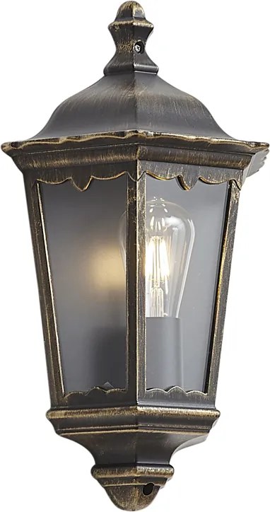 Klasyczny kinkiet zewnętrzny w kolorze antycznego złota IP44 - Havana Half