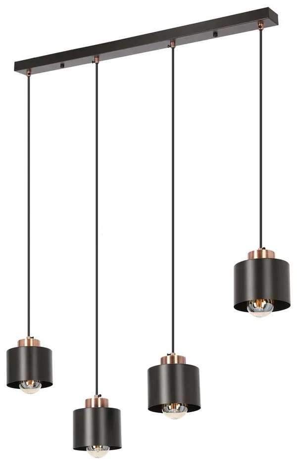 Czarna metalowa lampa wisząca 12x75 cm Olena – Candellux Lighting