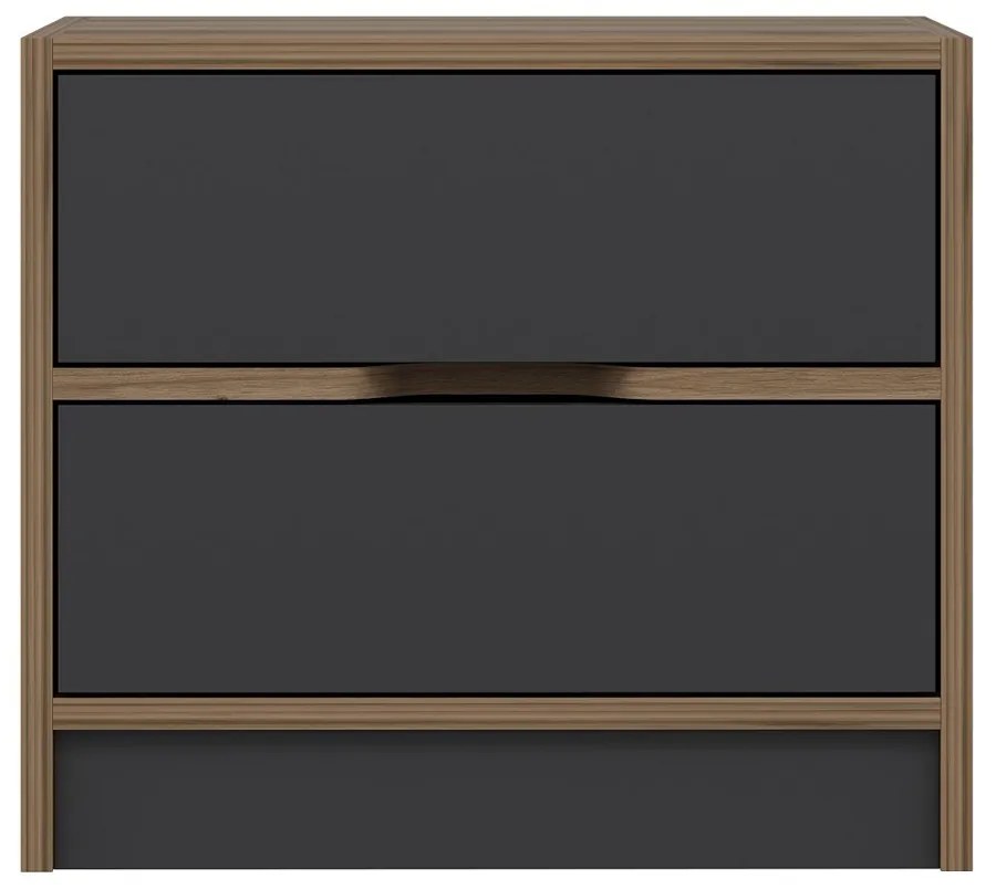 Stolik nocny Elina Walnut Anthracite