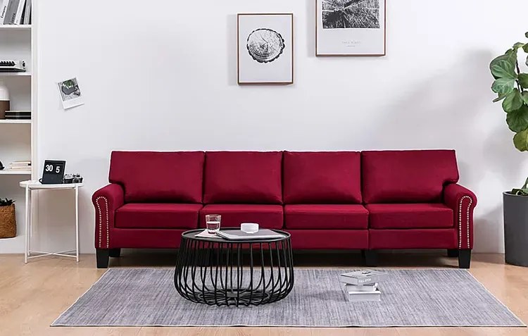 Czteroosobowa czerwona sofa - Alaia 4X