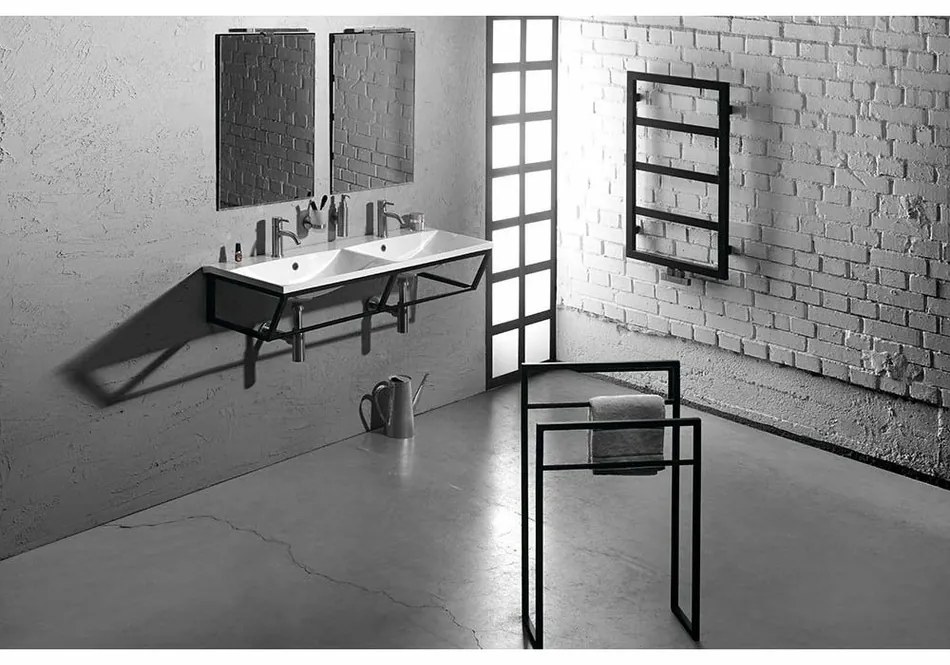 SAPHO Ska301 Ska stojak na ręczniki 55 x 79 x 20 cm, czarny matowy