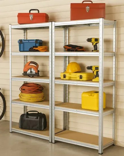 Metalowy srebrny regał do piwnicy 180 cm D6-W91