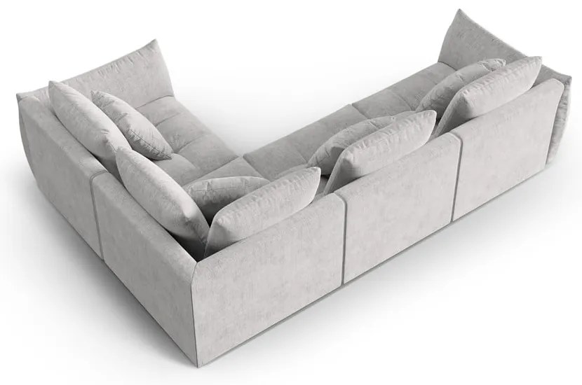 Jasnoszary narożnik (prawostronny/w kształcie litery L) Bloom – Micadoni Home