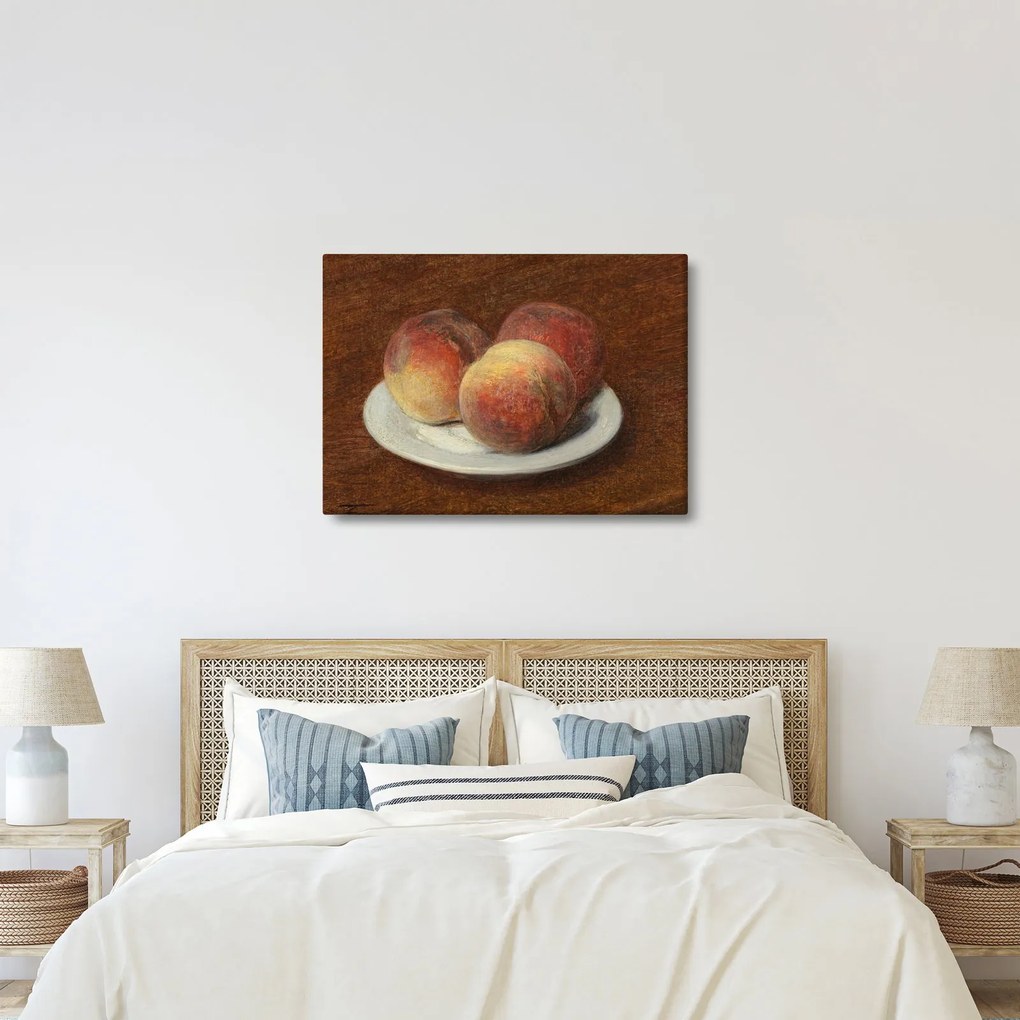 Obraz - Henri Fantin-Latour, Three Peaches on a Plate, reprodukcje (70x50 cm)