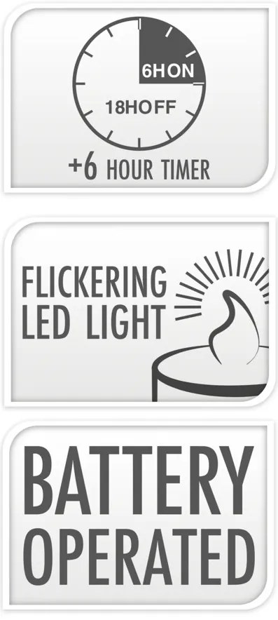Dekoracyjne świece LED Ø 7 cm, 3 szt.