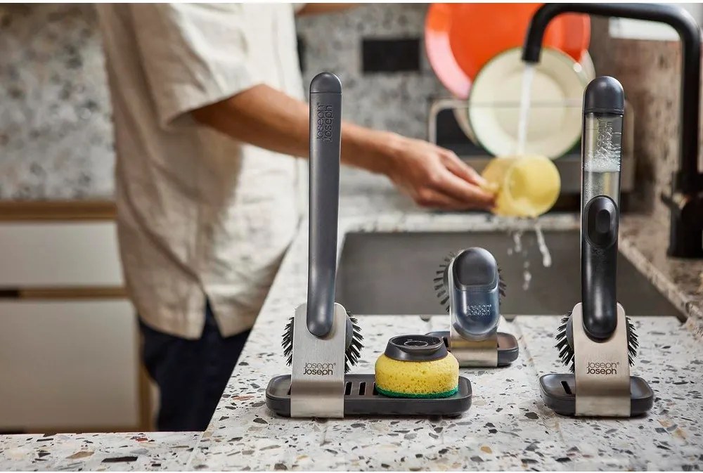 Szczotka do naczyń z pojemnikiem na płyn i stojakiem SinkTech – Joseph Joseph