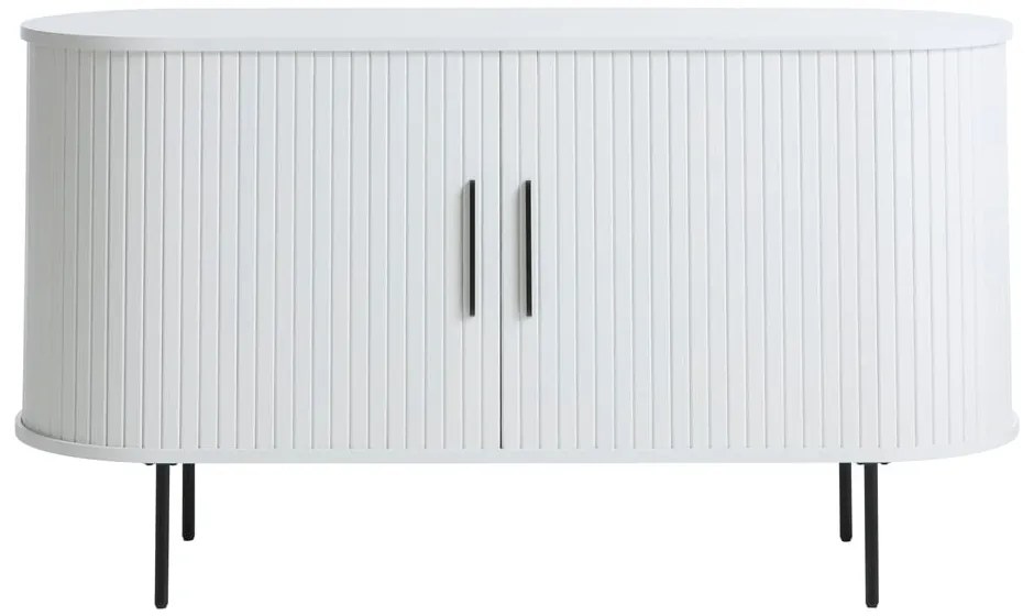 Biała komoda z drzwiami przesuwnymi 140x76x45 cm Nola – Unique Furniture