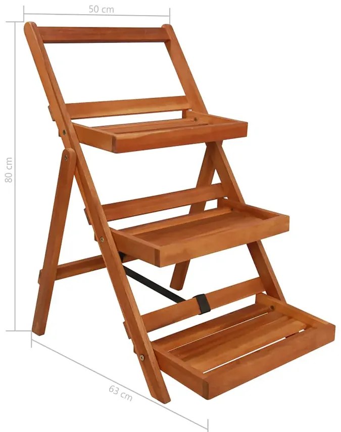 Stojak na rośliny z drewna akacji F1-S65
