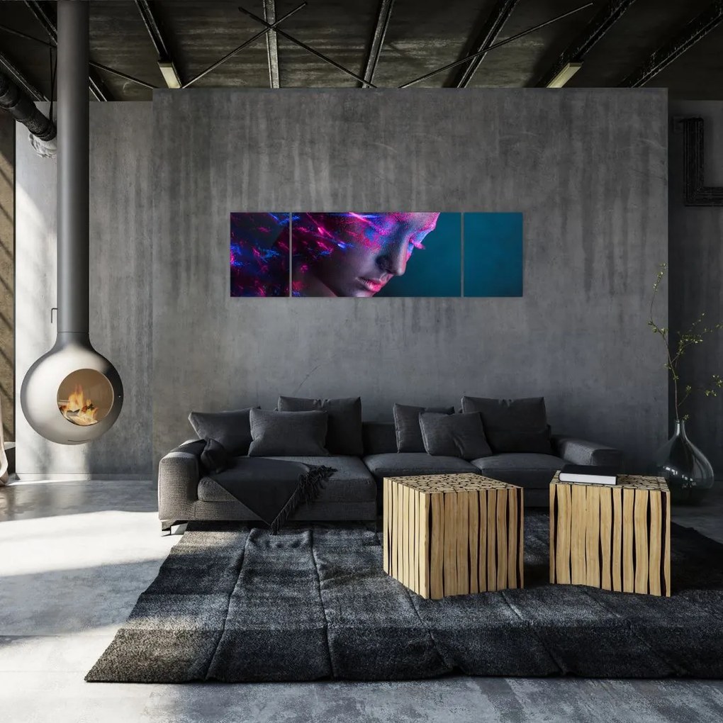 Błyszczący obraz kobiety (170x50 cm)