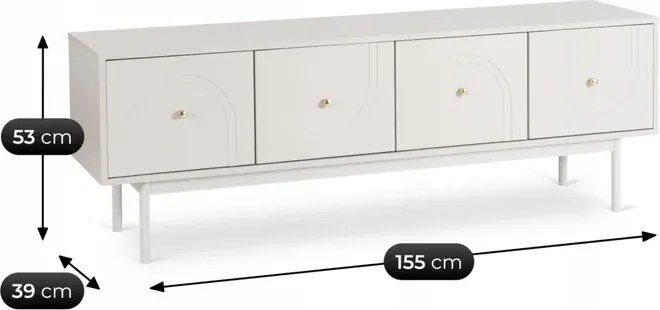 Szafka RTV do Salonu Czterodrzwiowa MARLEN 155 cm Kaszmir Glamour