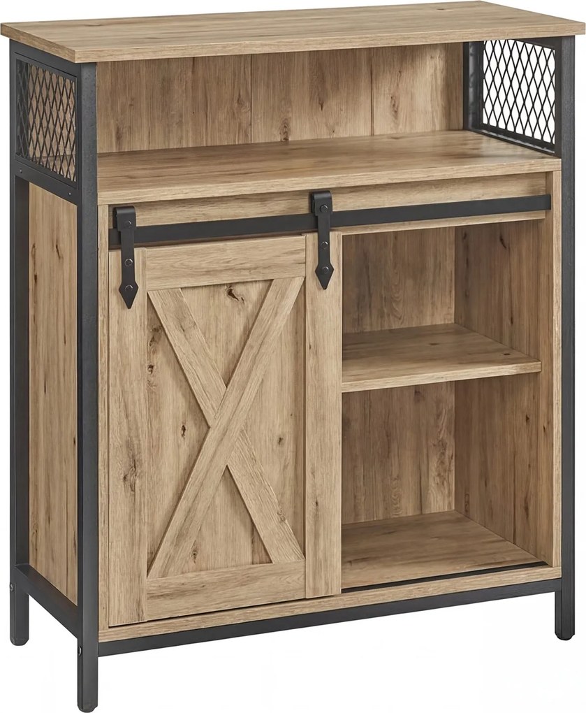 Komoda loftowa z drzwiami przesuwnymi 70 cm Faro 029, dąb Artisan