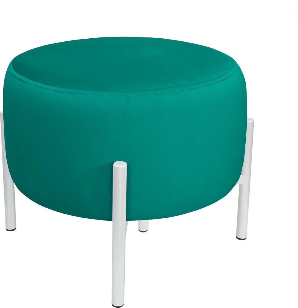 Pufa OLA loft ławka podnóżek metal : Kolor Stelaża - Biały, Kolor tkaniny - VELVET - MG20, Typ tkaniny - Velvet
