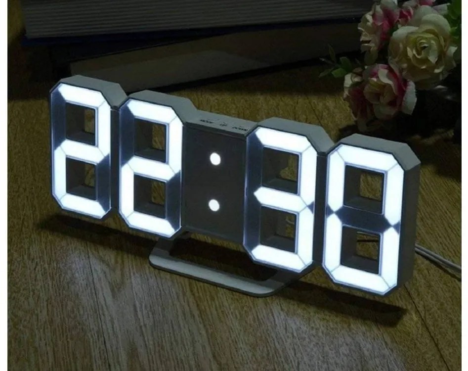 Zegar budzik elektroniczny termometr z alarmem LED