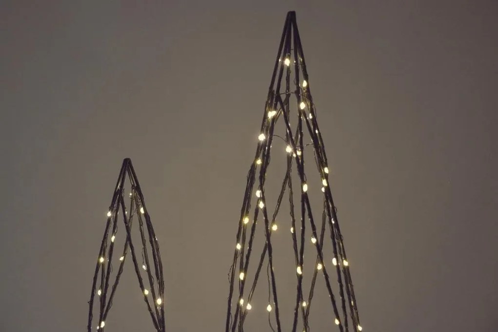 Zestaw metalowych piramid, 154 LED, ciepła biała