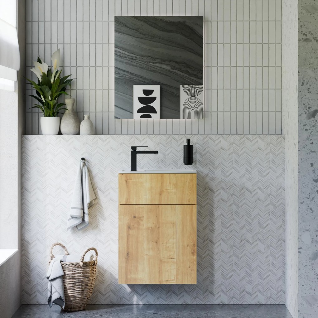 Badmöbel-Set KONDA 50 cm mit Mineralguss Waschbecken