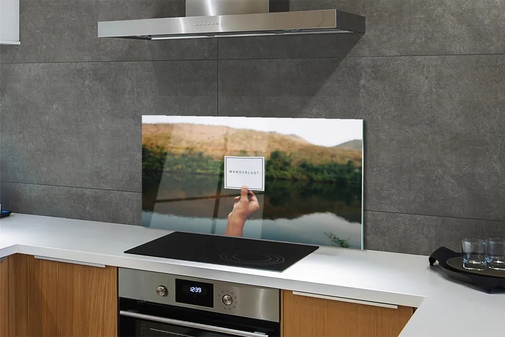 Szklany Panel Napis Panoramiczny w Dłoni