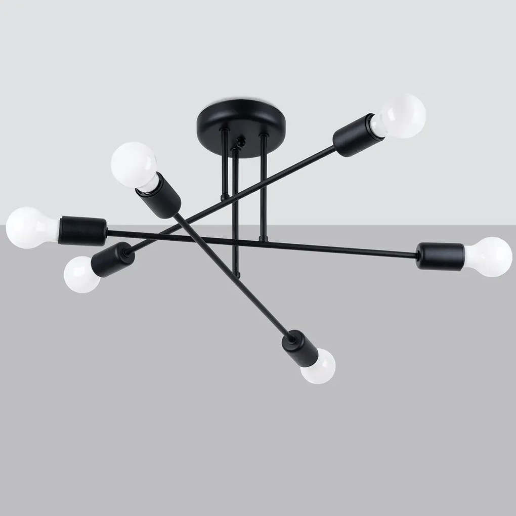 Żyrandol NORAH 6R czarny SOLLUX  LIGHTING